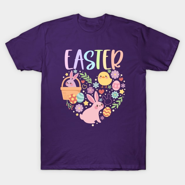 Happy Easter for Women Nurse Appreciation Heart T-Shirt by alcoshirts